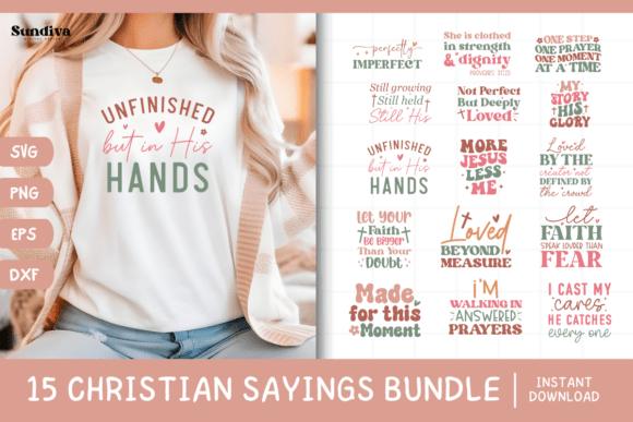 15 Christian Faith Quote SVG Bundle V1: Graphics for Crafts