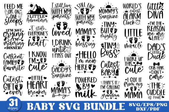 Baby SVG Bundle: Graphics for Local Crafts Branding