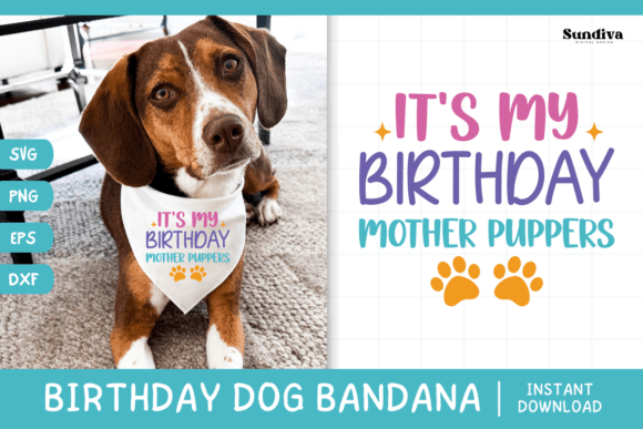 Cute Birthday Dog Bandana Quote SVG 10: Graphics for Crafts & Joy