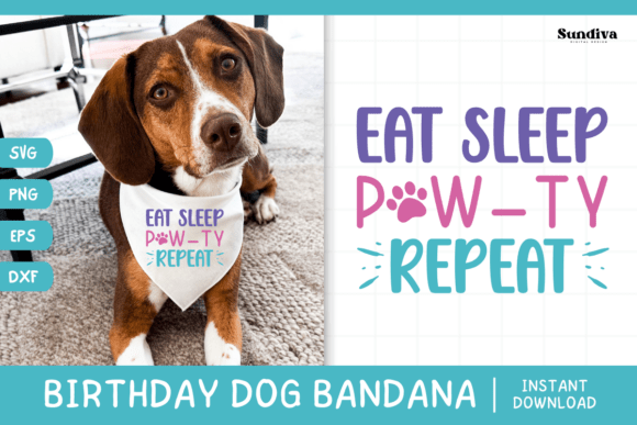 Cute Birthday Dog Bandana Quote SVG 15: Graphics for Crafts