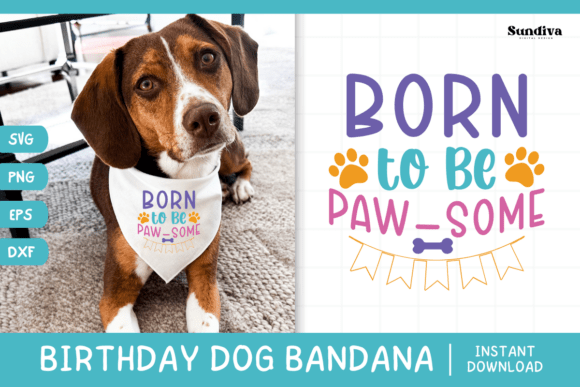 Cute Birthday Dog Bandana Quote SVG 16