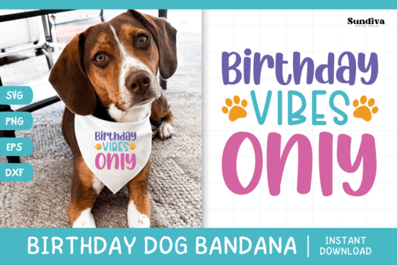 Cute Birthday Dog Bandana Quote SVG 17: Graphics for Crafts