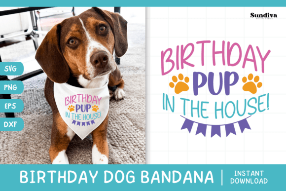 Cute Birthday Dog Bandana Quote SVG 18 — Graphics for Crafts