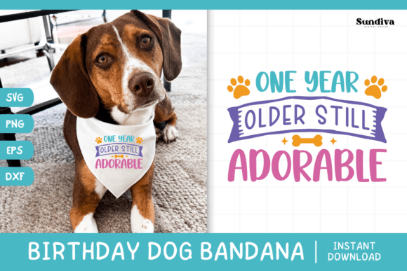 Cute Birthday Dog Bandana Quote SVG 3: Graphics for Crafts