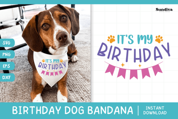 Cute Birthday Dog Bandana Quote SVG 9 — Graphics for Crafts