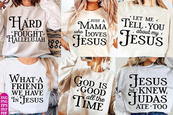 Minimal Christian Quote SVG Bundle PNG for Crafts & Graphics