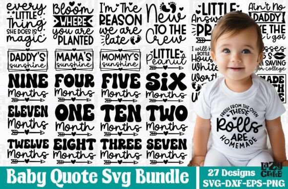 Welcome Baby Quote SVG Bundle: Graphics for Crafts